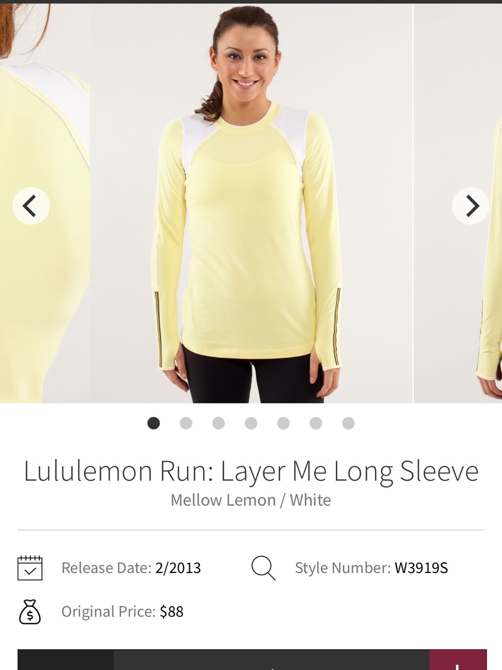 lululemon athletica Run Layer Me Long Sleeve - Mellow Lemon/White 10